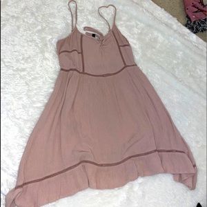 blush pink front tie dress